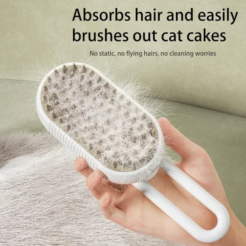 Steamy Dog Brush Electric Spray Cat Hair Brush 3 in1