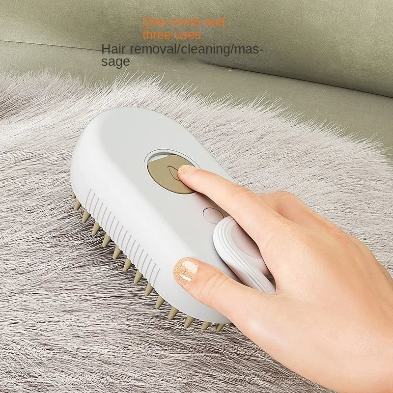 Steamy Dog Brush Electric Spray Cat Hair Brush 3 in1